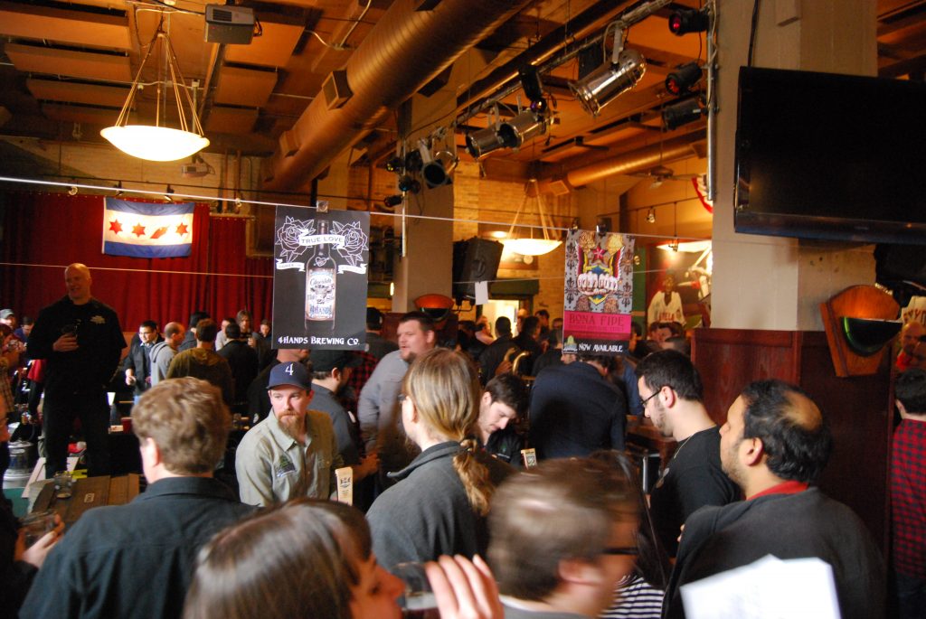 The main room, with 4 Hands brewery pouring in the foreground.