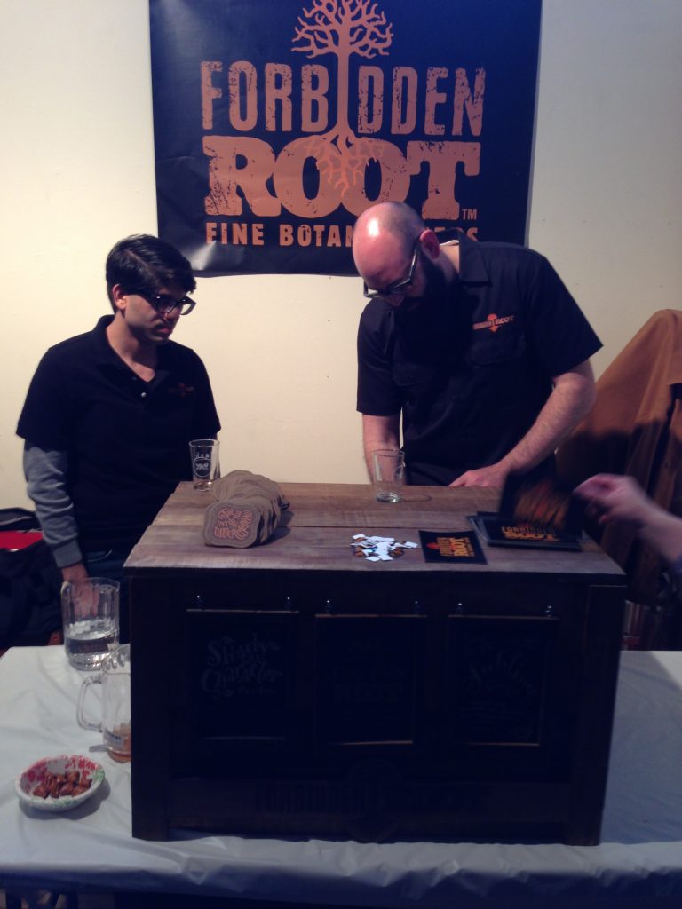 BJ pouring one of Forbidden Root's offerings.