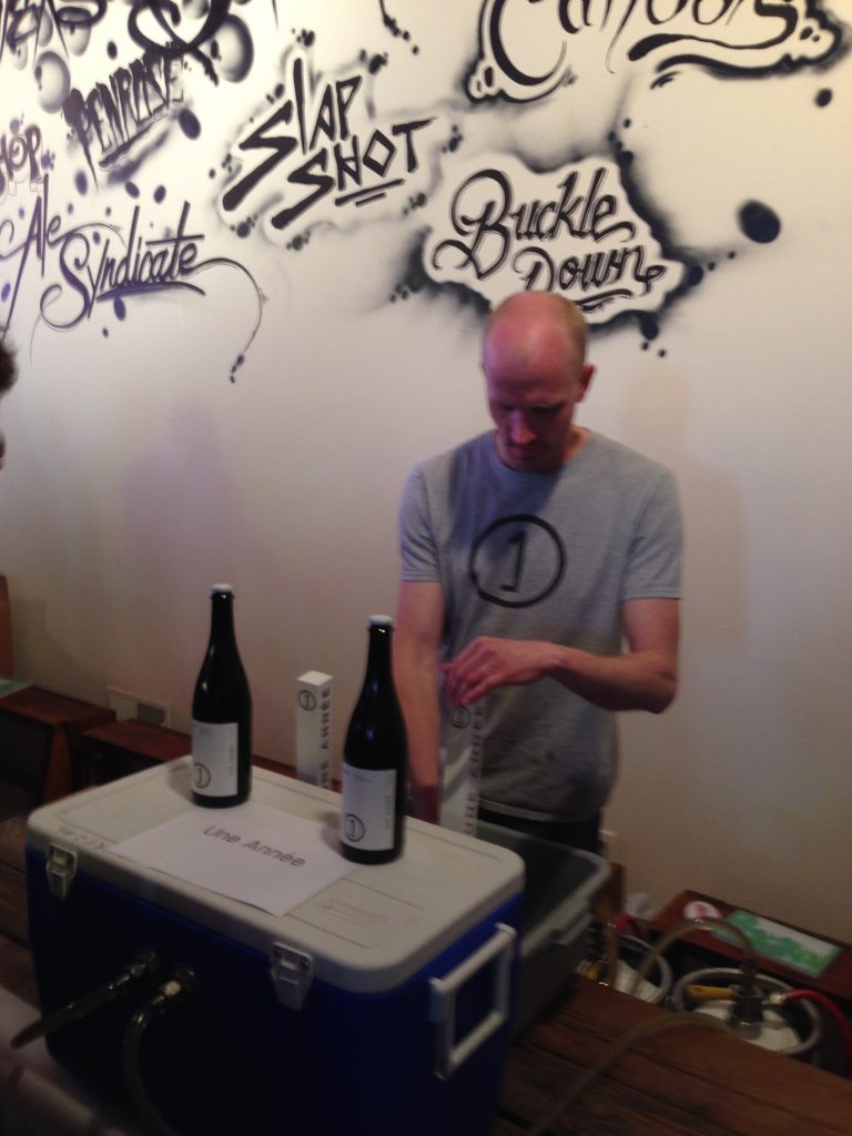 Jerry Nelson pouring Austere and Maya (in that sweet shirt!).