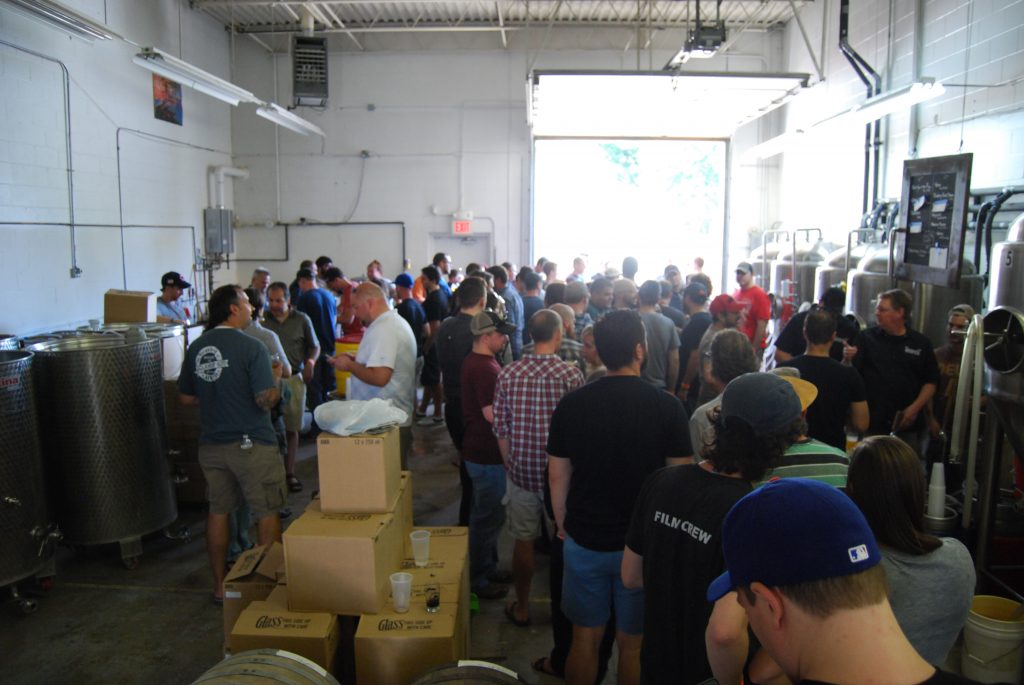 View of the release party from the extra bottle line.