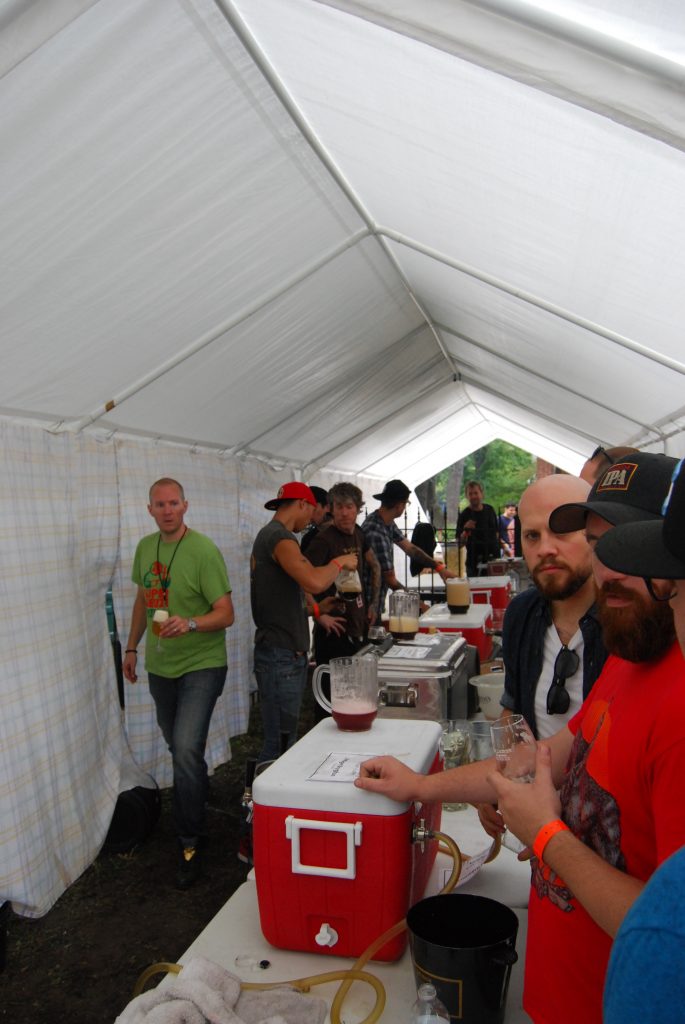 The draft tent, with volunteers hard at work.