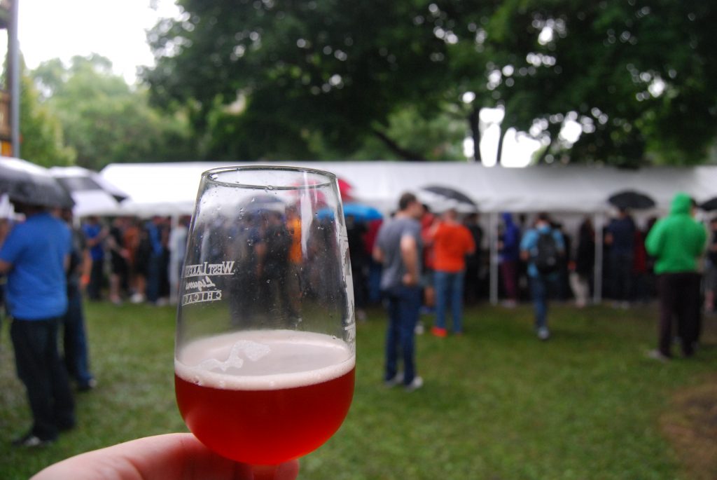 Pour of Zwanze while Under an Umbrella.