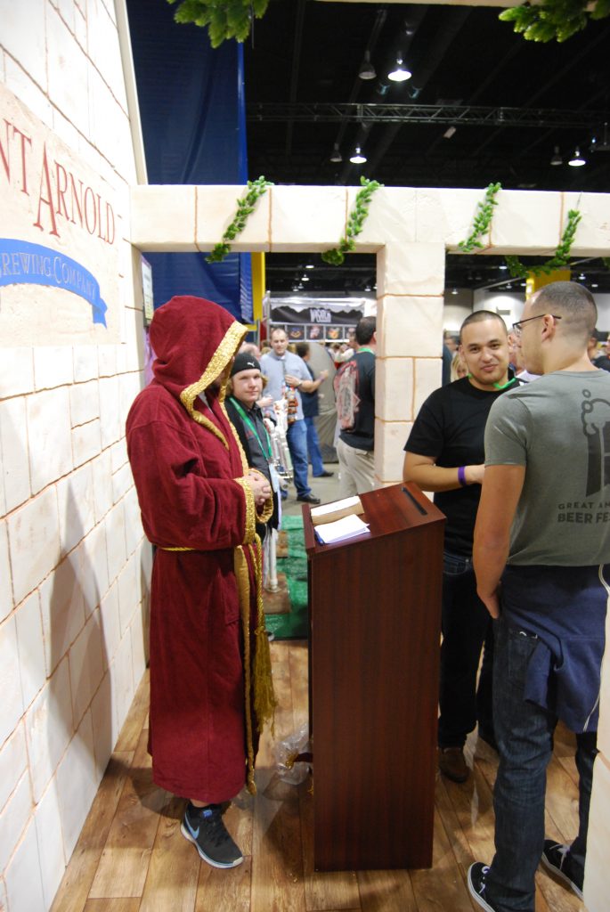 Talk about experience - St. Arnold was actually marrying people at their booth. No joke.