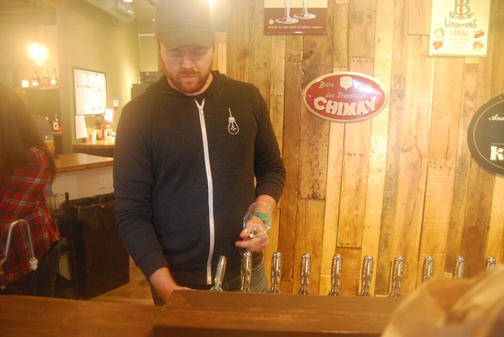 This is what Cory King did the first thirty minutes of being open - pour Saison du Ble.