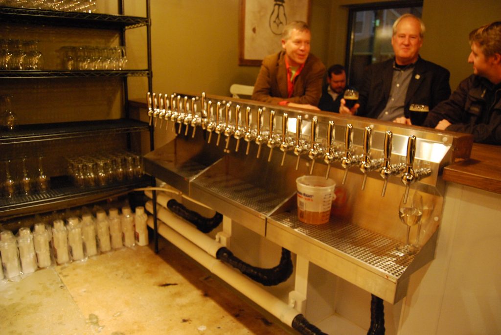 Side Project Cellar's 24 taps, able to dispense at three different temperatures.