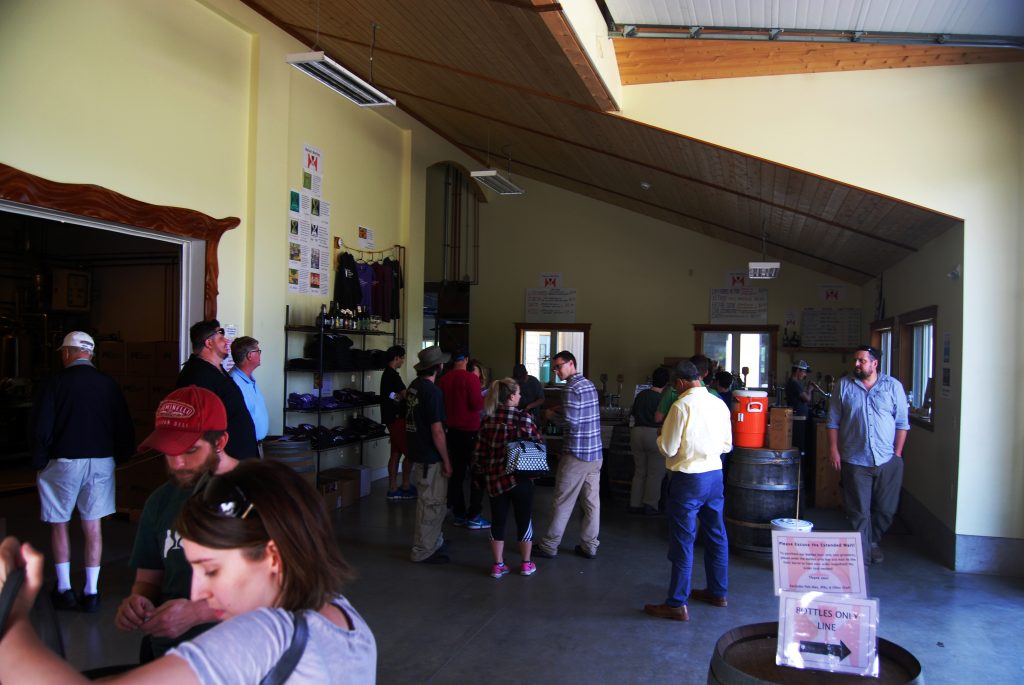 The bottles and growlers order area; the opening on the left was the original brewery (see picture from 2013 below).