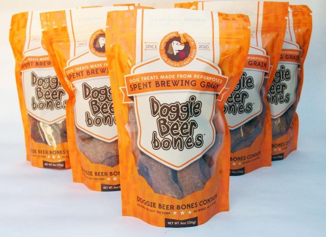 This product image released by Doggy Beer Bones Company shows dog treats made from spent brewing gain. The craft beer industry is getting crafty about how to use the spent grain and hops left after brewing, turning them into everything from bread, soil for mushrooms, even lip balm. (AP Photo/Doggy Beer Bones Company)