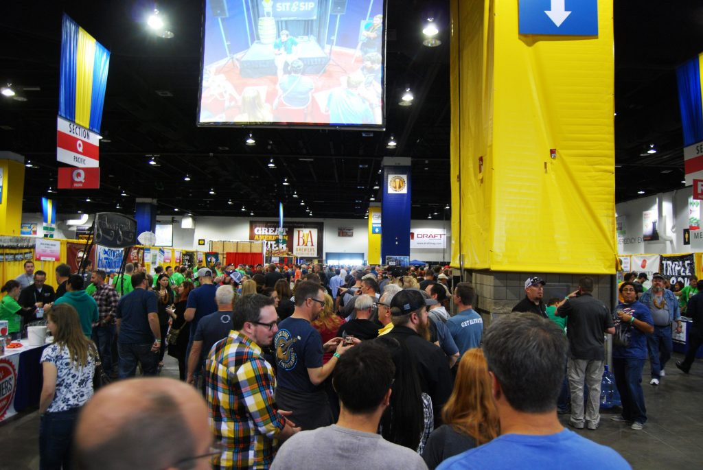 See the red drape in the middle-left background? That's the Russian River booth.